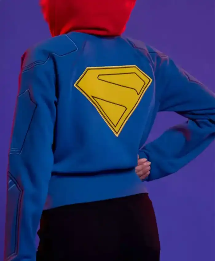 Supergirl Shield Cropped Hooded Jacket Back