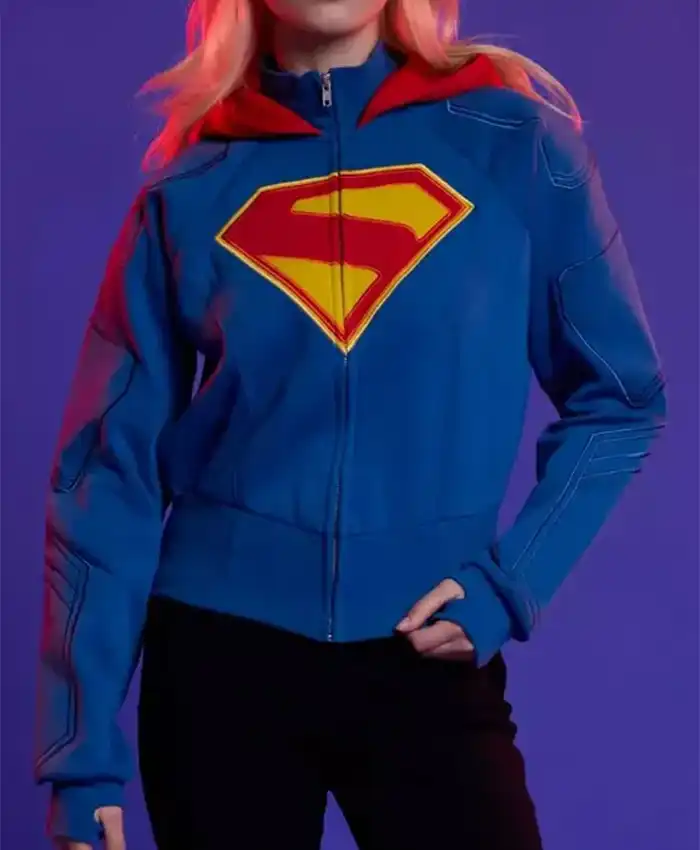 Supergirl Shield Cropped Hooded Jacket