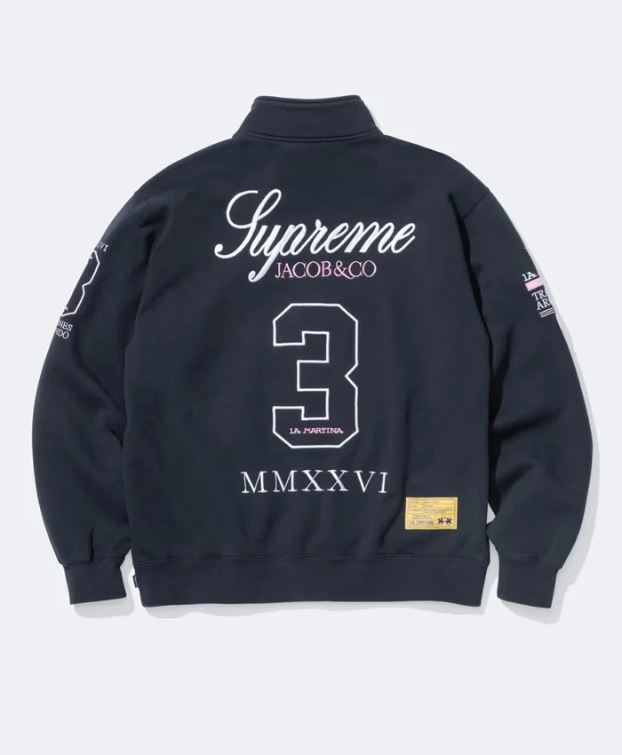 Supreme La Martina Blue Zip-Up Jacket For Sale