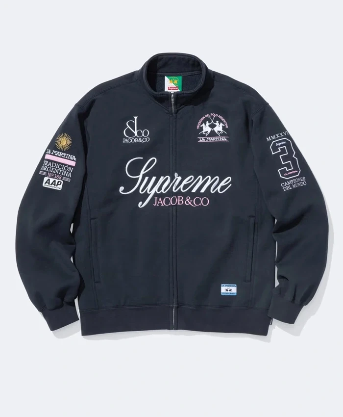 Supreme La Martina Blue Zip-Up Jacket