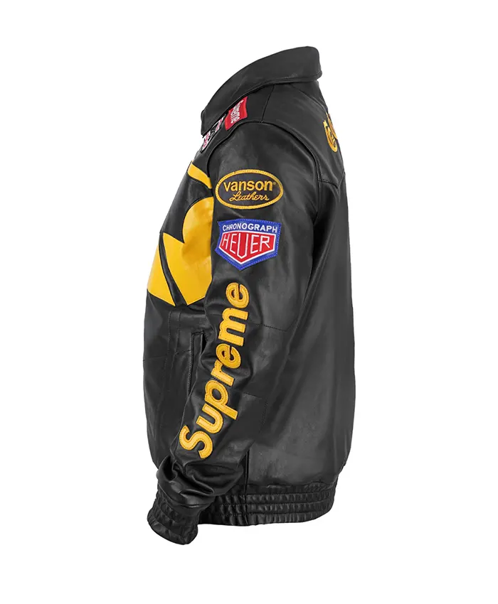 Supreme The Batman Leather Jacket Left Side