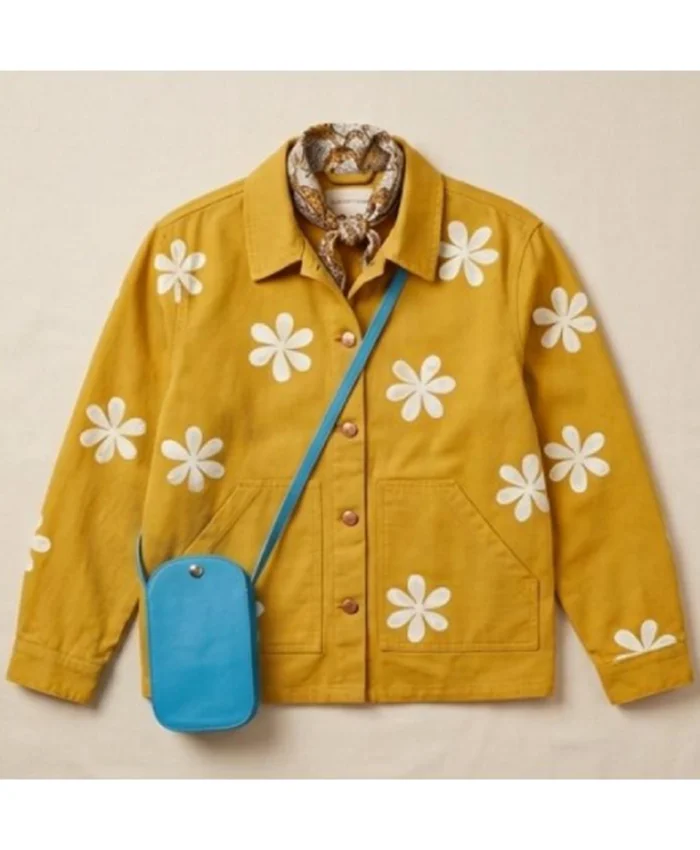 The Four Seasons S02 Kerri Kenney Yellow Daisy Print Jacket For Sale