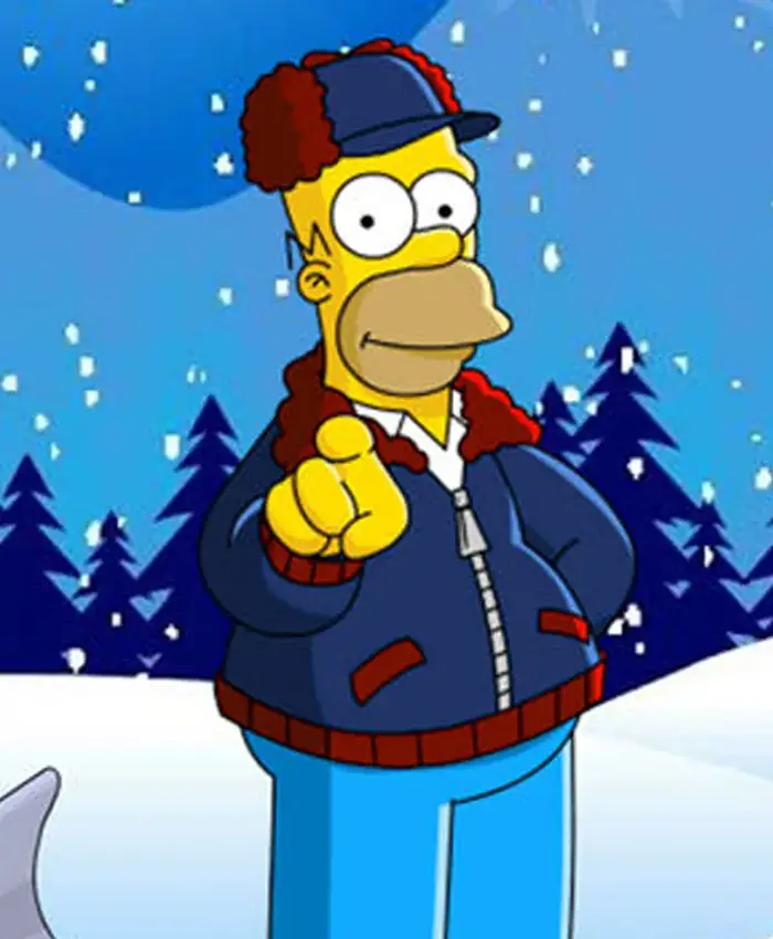 The Simpsons Homer Simpson Navy Blue Bomber Jacket For Sale