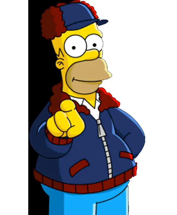 The Simpsons Homer Simpson Navy Blue Bomber Jacket Front