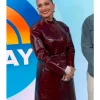 The Today Show 2026 Jennifer Lopez Leather Snake Embossed Coat