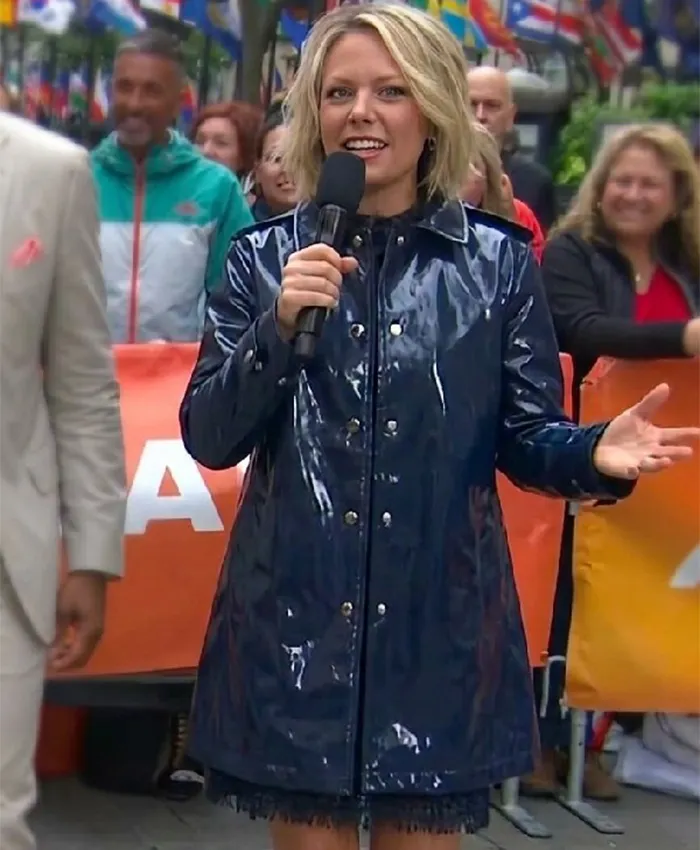 The Today Show Dylan Dreyer Blue Hooded Rain Coat For Sale