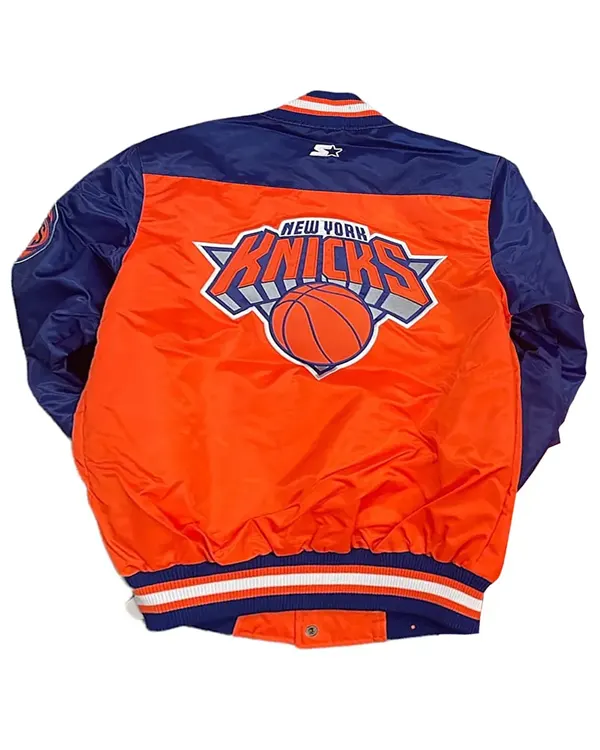 The Tradition Ii Team Ny Knicks Orange And Blue Satin Jacket For Sale