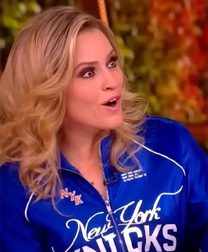 The View Sara Haines Knicks Crop Track Jacket For Sale