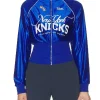 The View Sara Haines Knicks Crop Track Jacket Front