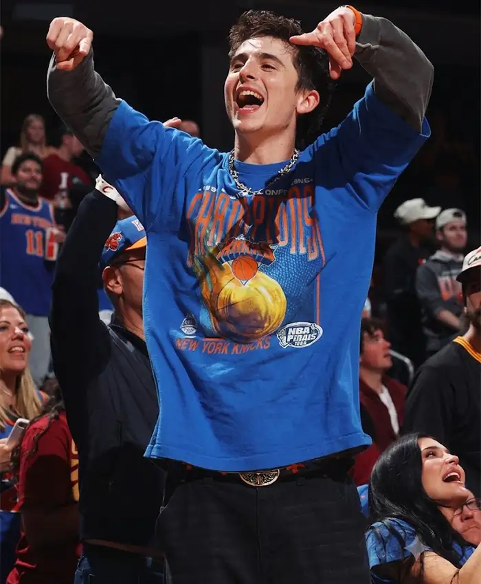Timothee Chalamet New York Knicks 1999 Champions T-Shirt Front