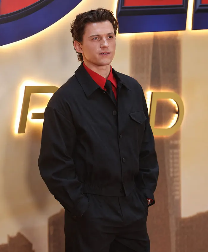 Tom Holland Spider Man Brand New Day Jacket Photocall Black Jacket