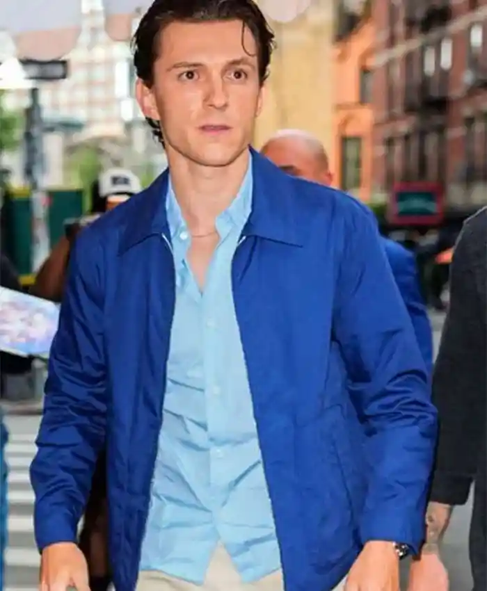 Tom Holland Spider-Man Brand New Day Press Tour Blue Jacket