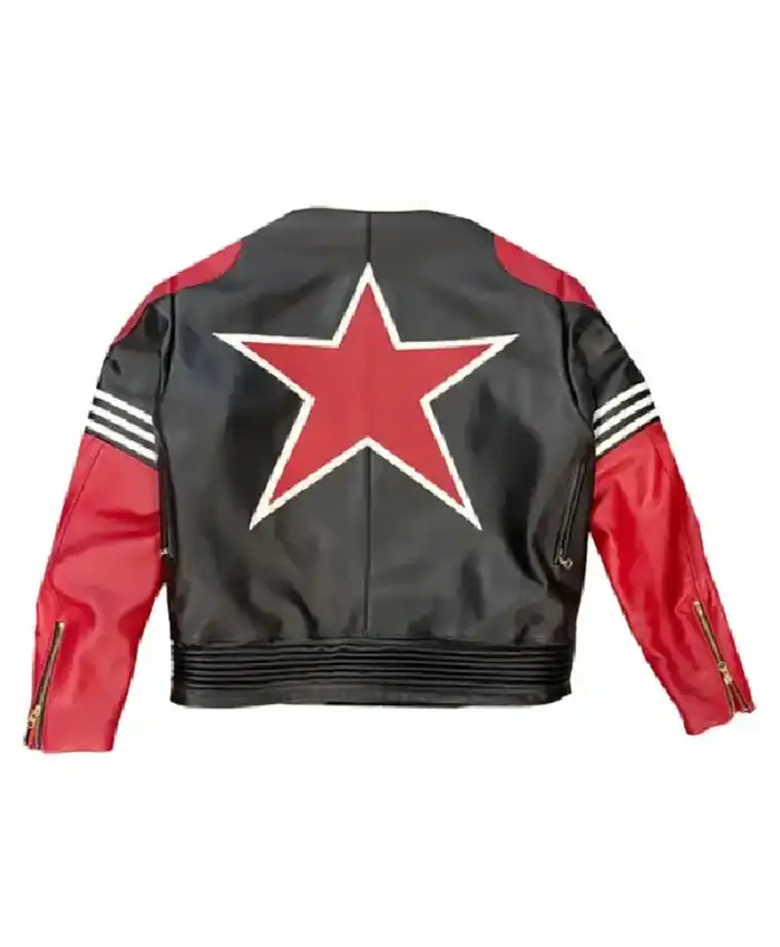 Vanson Leather Prominent Motorcycle Star Jacket Back