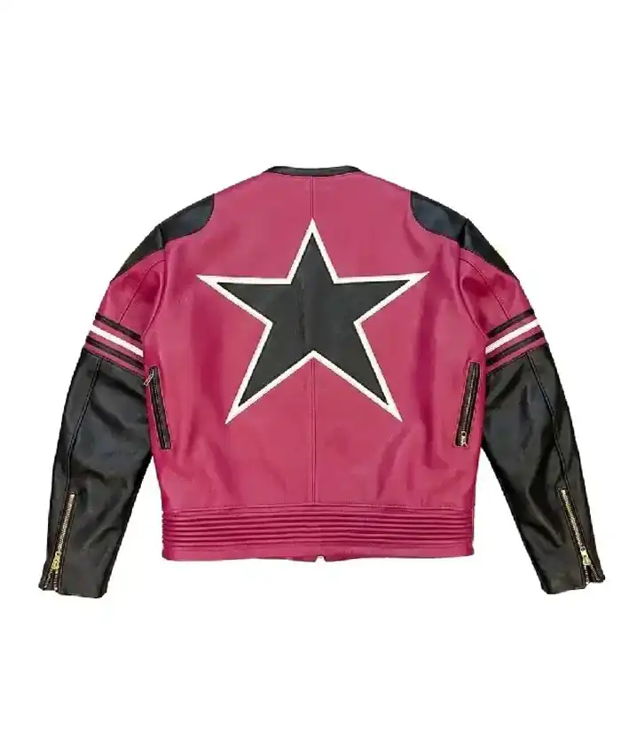 Vanson Leather Prominent Motorcycle Star Jacket Style 1 Back