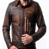 Vought Rising S01 Bombsight Distressed Leather Jacket Front