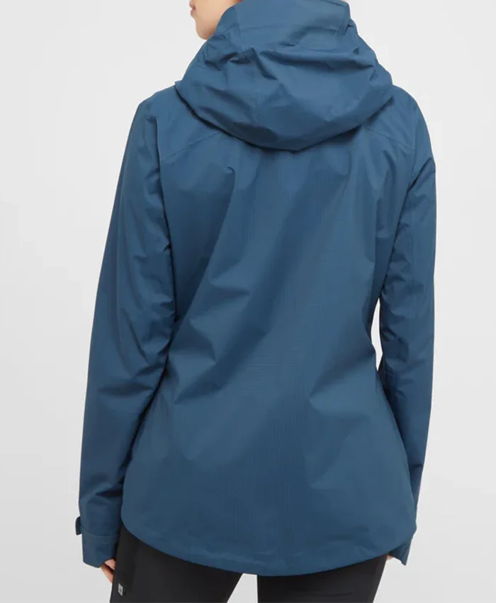 Women’s Firewall Light Blue Waterproof Jacket Back