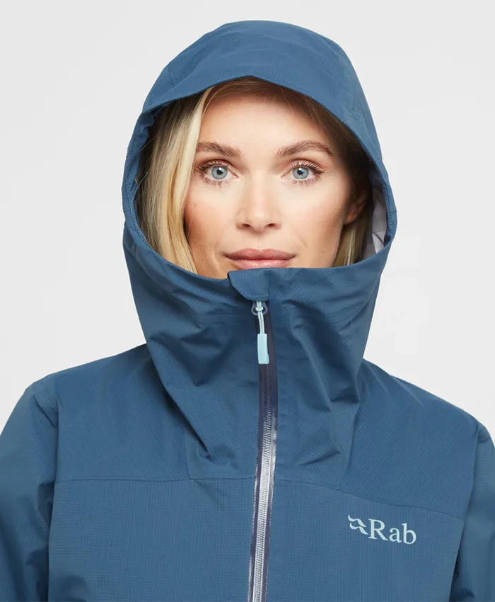 Women’s Firewall Light Blue Waterproof Jacket Front