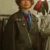 Zendaya 2026 Black Biker Jacket Front