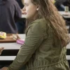 13 Reasons Why Katherine Langford Green Cotton Jacket Back