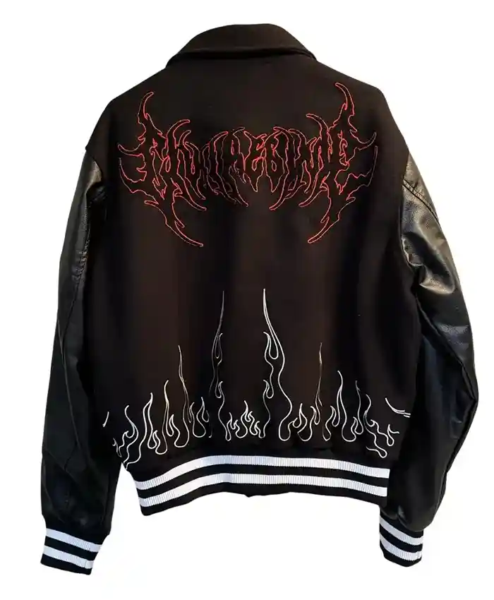 13th Jason Voorhees Black Varsity Costume Jacket Back