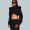 2026 AT&T WNBA All-Star Weekend Event Allisha Grey Black Cropped Jacket