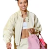 2026 Azzi Fudd Beige Leather Jacket For Sale