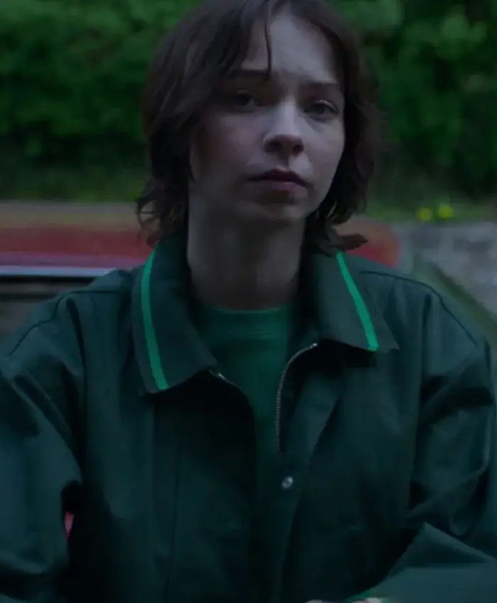 A Good Girl’s Guide to Murder S02 Pip Fitz-Amobi Green Jacket For Sale