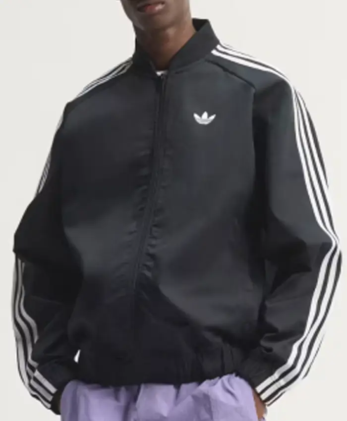 Adidas x SST Adicolor Classics Black Cotton Twill Jacket Front