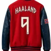 Aftermath x Erling Haaland Red and Black Custom Varsity Jacket