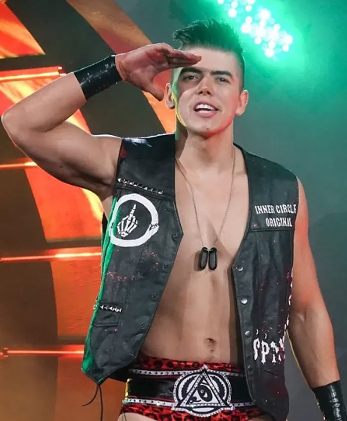 All Elite Wrestling 2026 Sammy Guevara Black Leather Vest