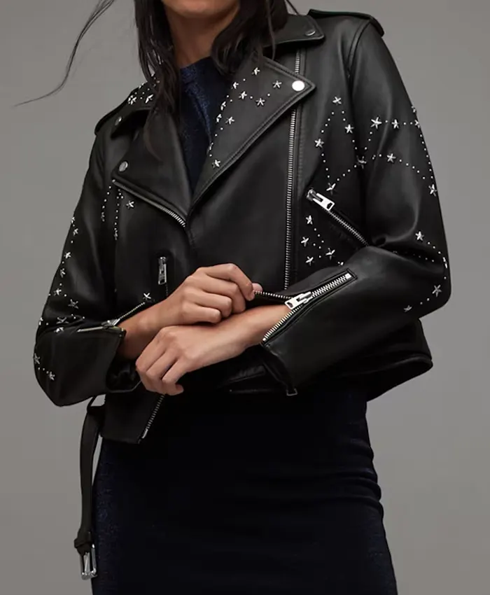 All-Saints-Womens-Balfern-Studded-Leather-Biker-Jacket