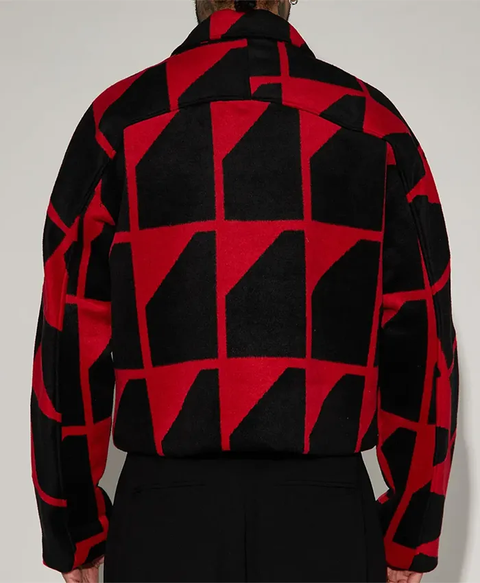 All The Queens Men S05 Amp Jacquard Cropped Jacket Back