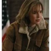 Arielle Kebbel TV Series Marshals 2026 Belle Skinner Shearling Brown Suede Leather Jacket