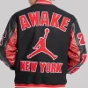Awake NY x Jordan Black Letterman Jacket Back