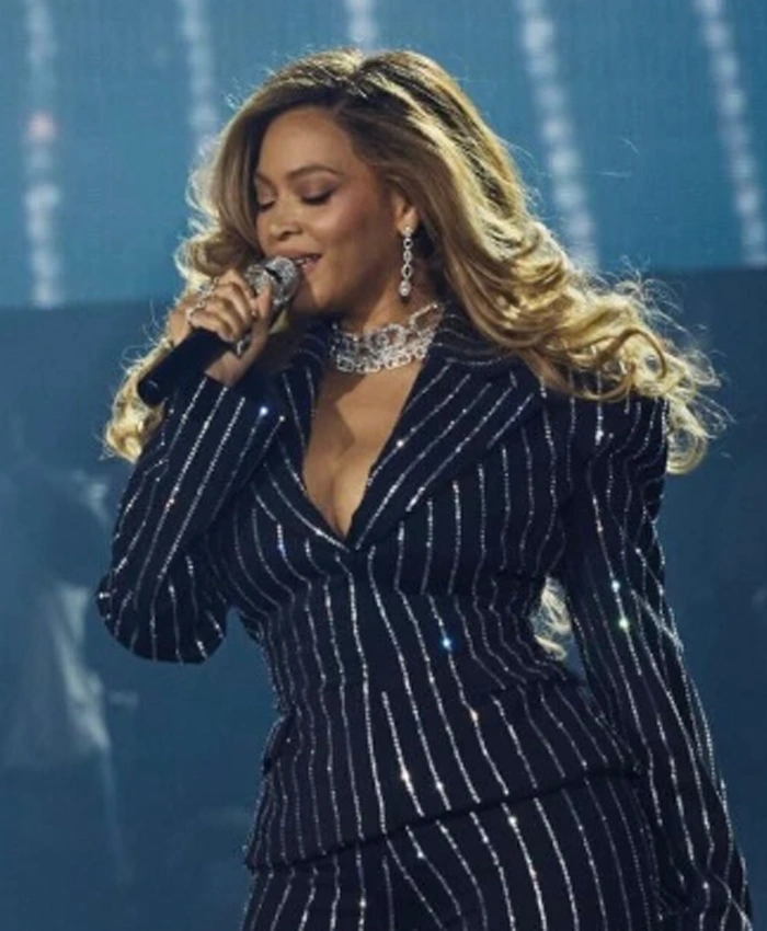 BEYONCÉ JAY-Z 30 Night Striped Blazer Front
