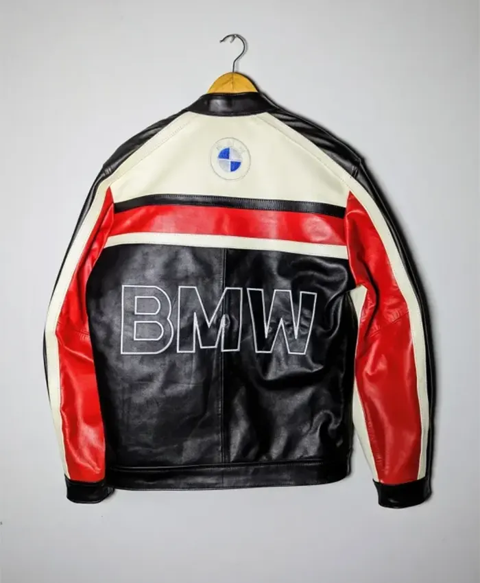 BMW Racing Rare Streetwear Leather Jacket Back