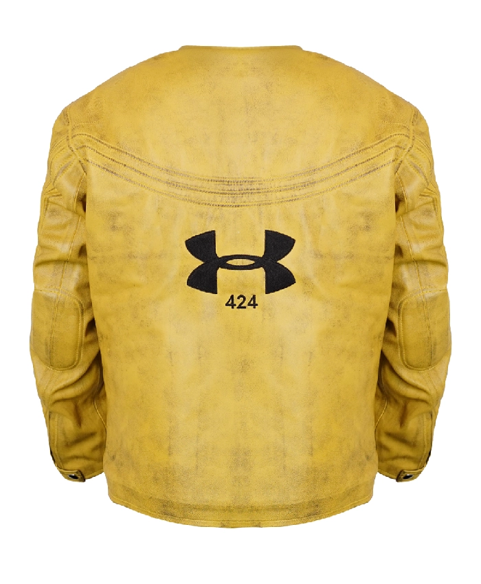 Under Armour x 424 Ferran Torres premium leather jacket details