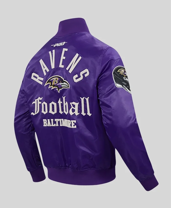 Baltimore Ravens Purple Satin Jacket Back