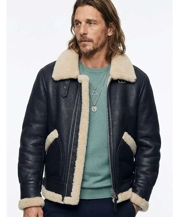 Ben Robson TV Series Ransom Canyon 2026 Oliver Shearling Black Leather Jacket