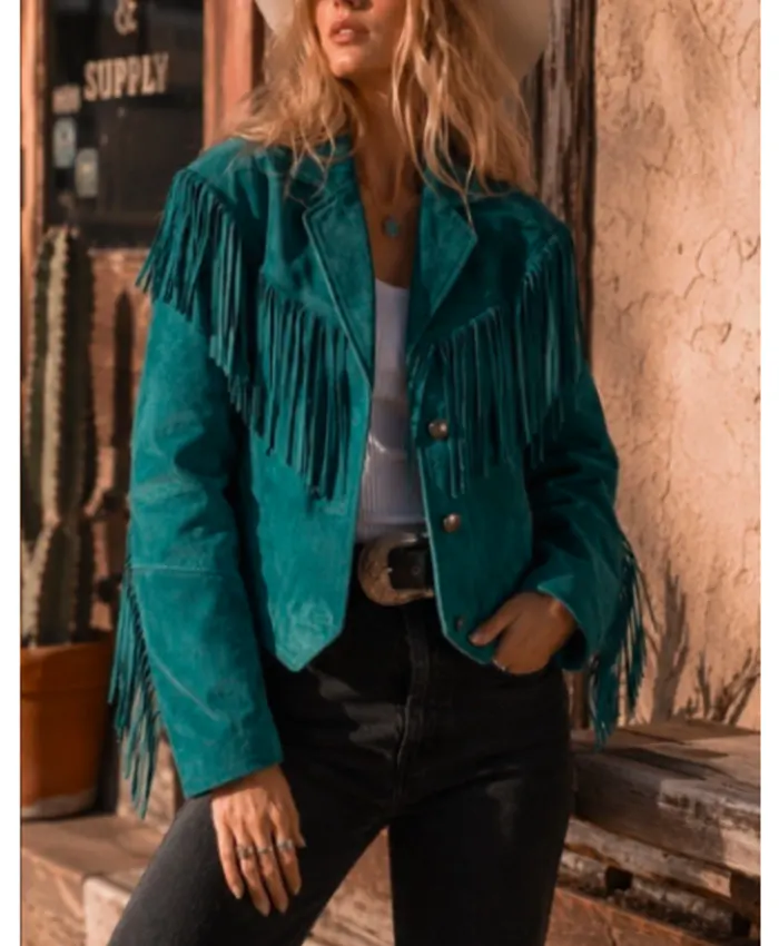 Big Brother USA S28 Melody Morris Fringe Suede Jacket For Sale