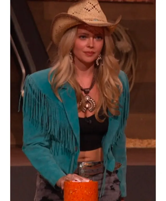 Big Brother USA S28 Melody Morris Fringe Suede Jacket
