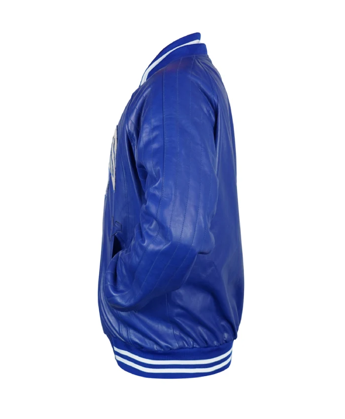 New York Knicks Chrome Hearts varsity jacket featuring buttoned closure and full-length sleeves
