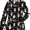 Boo Wooo Black Halloween Scrub Jacket