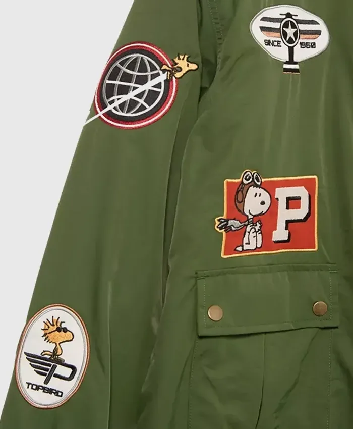 BoxLunch Peanuts Snoopy Flying Ace Bomber Jacket Side