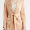 Brooke Logan The Bold And The Beautiful 2026 Peach Suede Belted Blazer