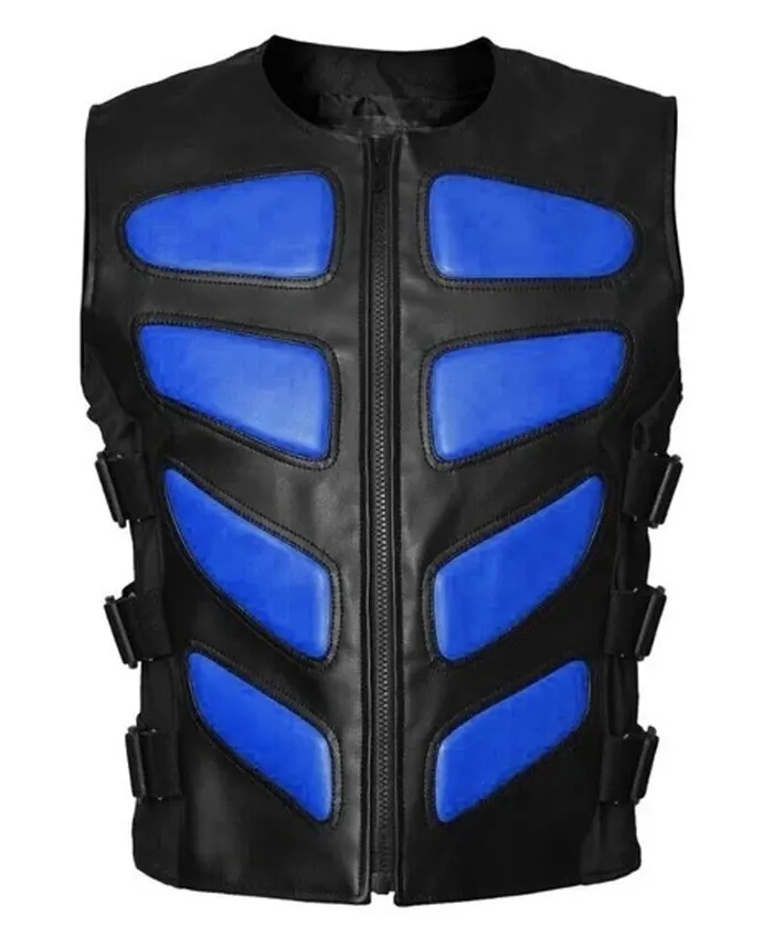 Bug Eye Leather Vest Blue