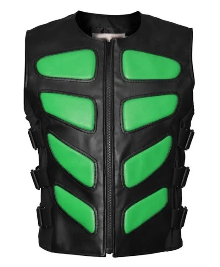 Bug Eye Leather Vest Green