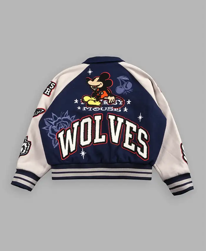 Buy 2026 Mickey Mouse Wolves Club Roxy Box Cut Rudy Letterman Varsity Jacket