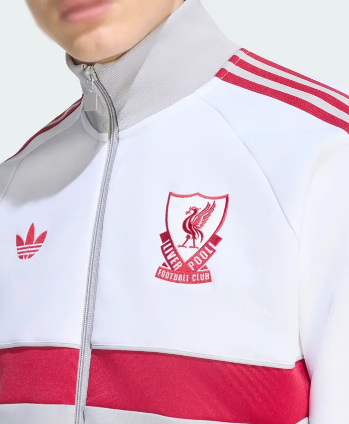 Buy Adidas Liverpool FC Originals 2026 White and Grey Track Jacket Front