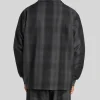 Buy Adidas Originals & All Black Plaid Woven Firebird Track Jacket Back